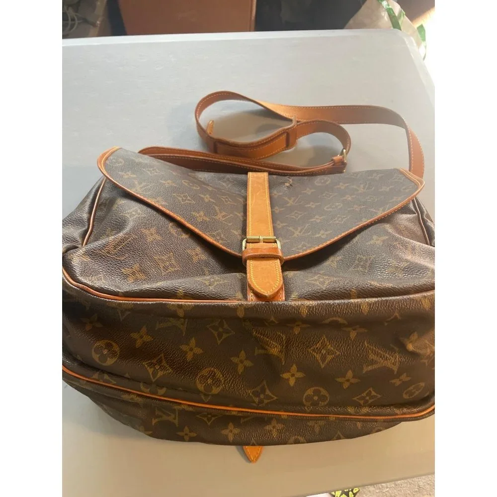 Authentic Louis‎ Vuitton Monogram Saumur 35 Shoulder Cross Bag M42254 LV 4581H